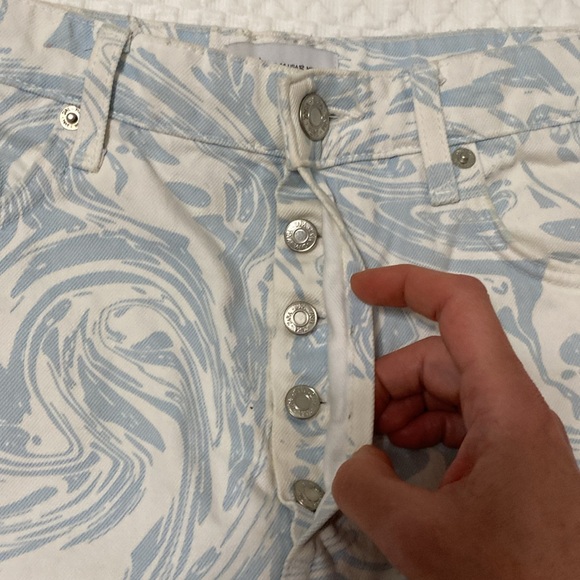 High Rise Printed Shorts Light Blue - Picture 9 of 15